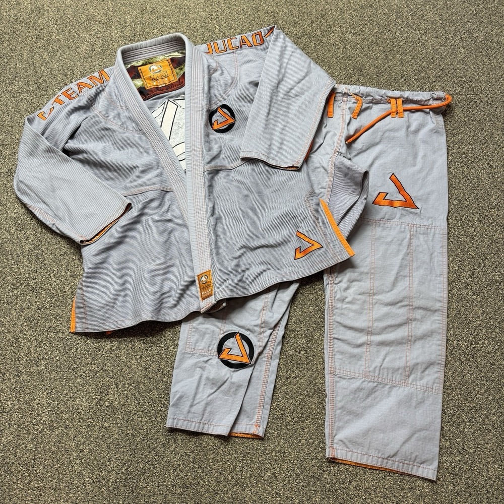 Team Jucao Gi Set Adult A4 Gray Jiu Jitsu Ripstop MMA Grappling No Belt